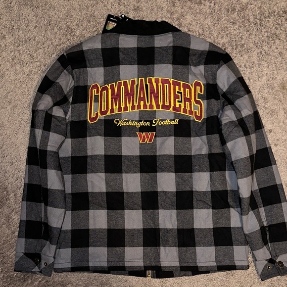 NFL Washington Commanders Black and Gray Checkered Jacket - Picture 5 of 6